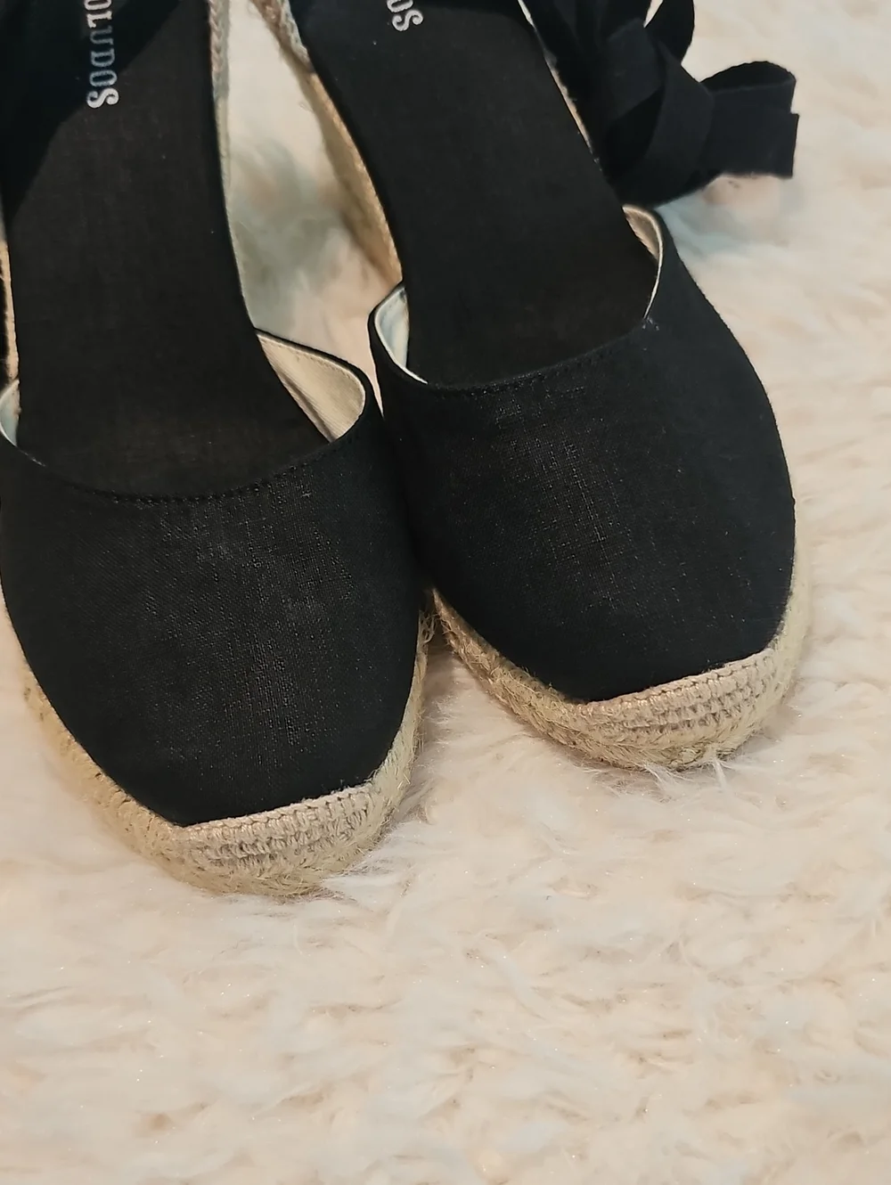 Soludos Black Tall Wedge Espadrille - Size 7.5